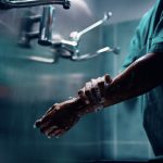 Surgeon washing hands